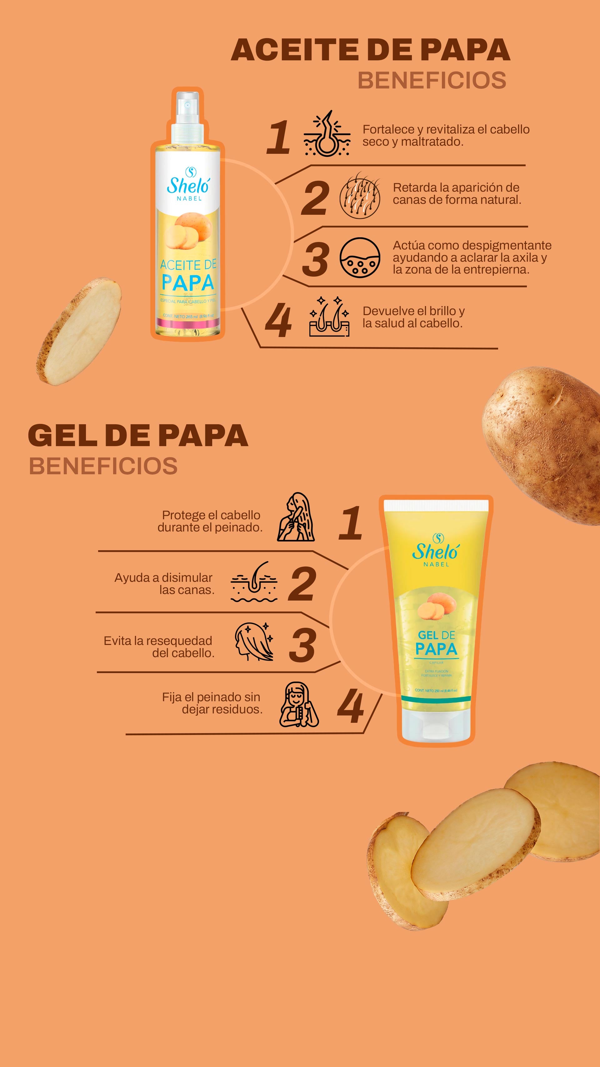 Gel de papa Wondmart para fijación natural del cabello sin dejar residuos. Aceite capilar natural de papa Wondmart para reparar puntas abiertas e hidratar profundamente